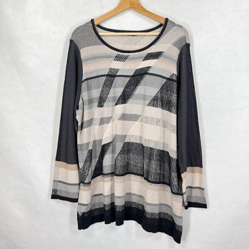 Nic + Zoe Pullover Sweater Lightweight Career Grandma Core Academia Boho 3X